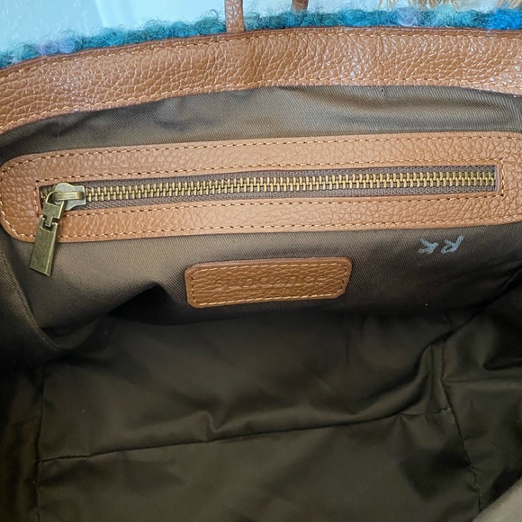 SUNDANCE CATALOG Maple Glen Teddy Tote in Plaid Blue, MSRP $148.00 - Picture 7 of 9